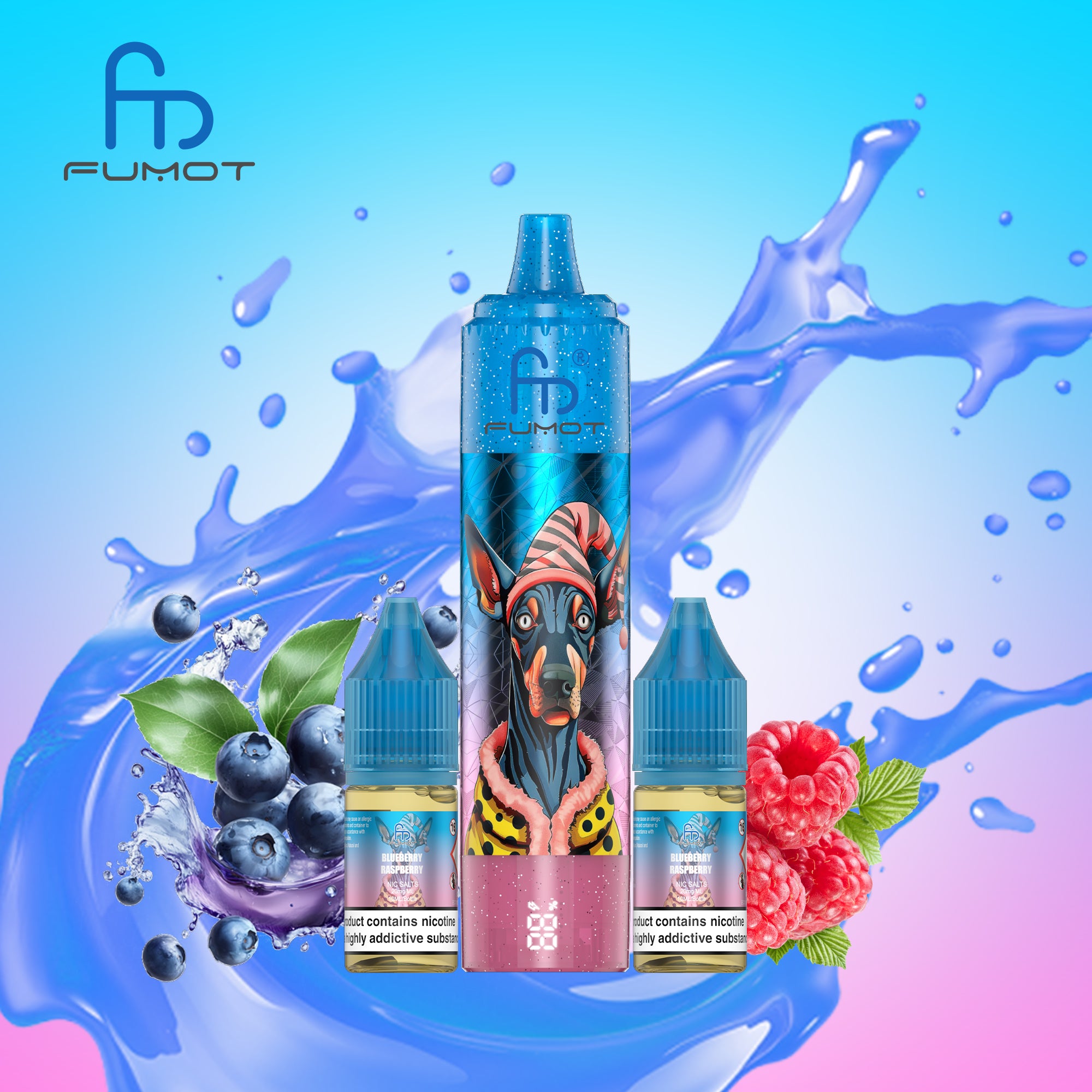 Blueberry Raspberry - CIGARETTE ÉLECTRONIQUES RECHARGEABLE - Fumot Doberman