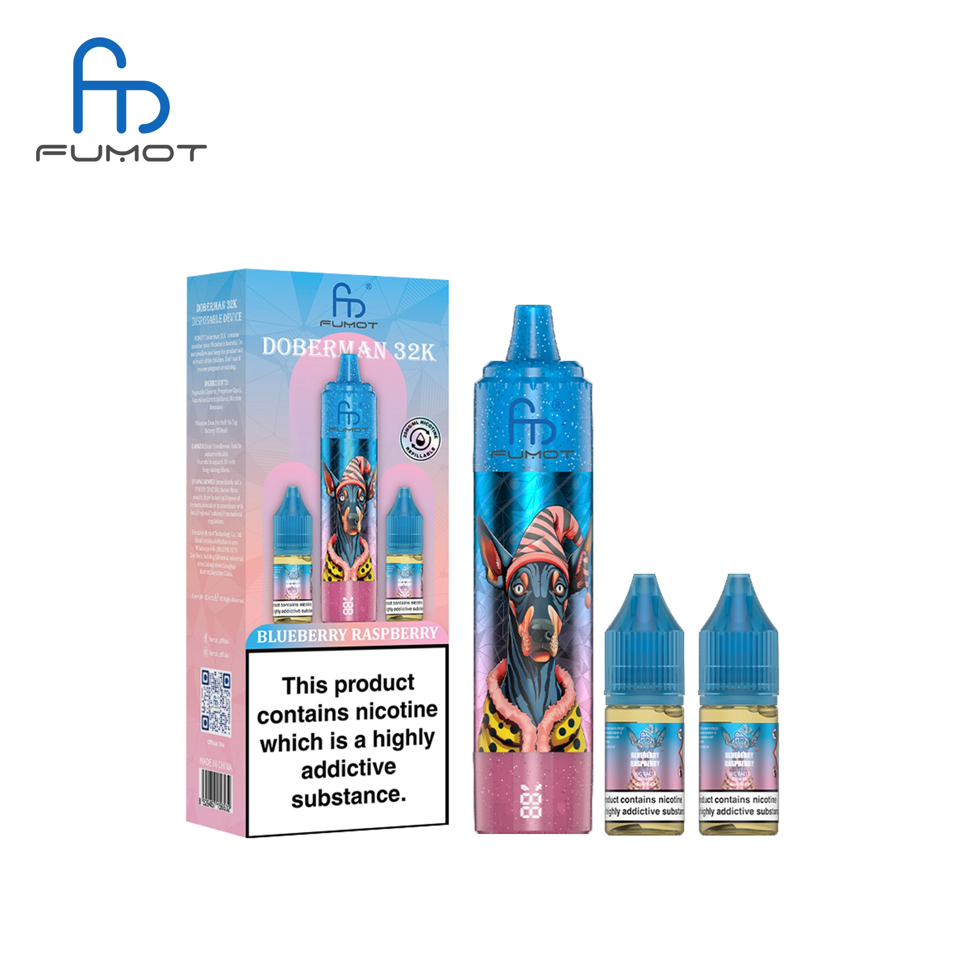 Blueberry Raspberry - CIGARETTE ÉLECTRONIQUES RECHARGEABLE - Fumot Doberman