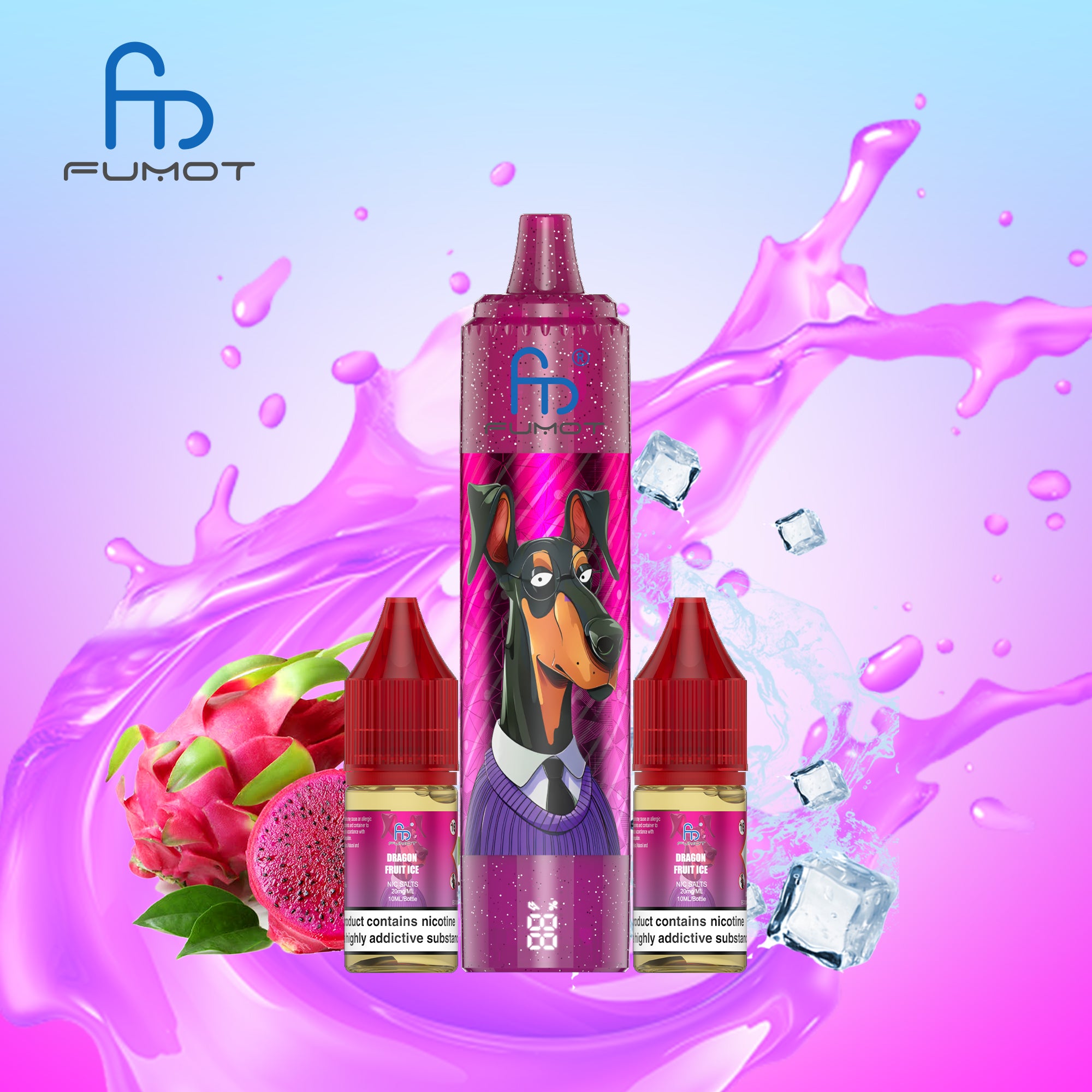 Dragon Fruit Ice - CIGARETTE ÉLECTRONIQUES RECHARGEABLE - Fumot Doberman