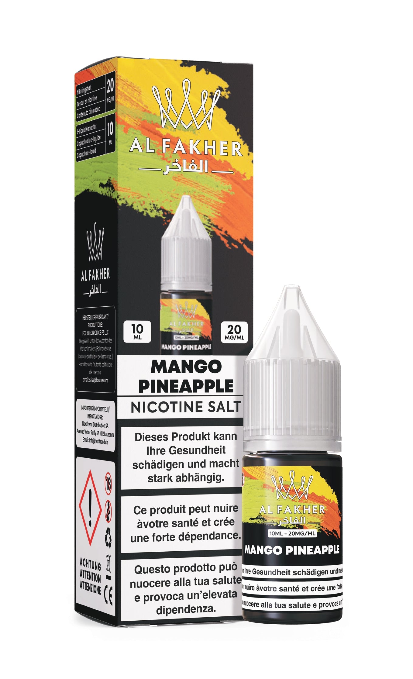 Al Fakher Mango Pineapple - E-liquide aux sels de nicotine - 10 ml - 20 mg/ml