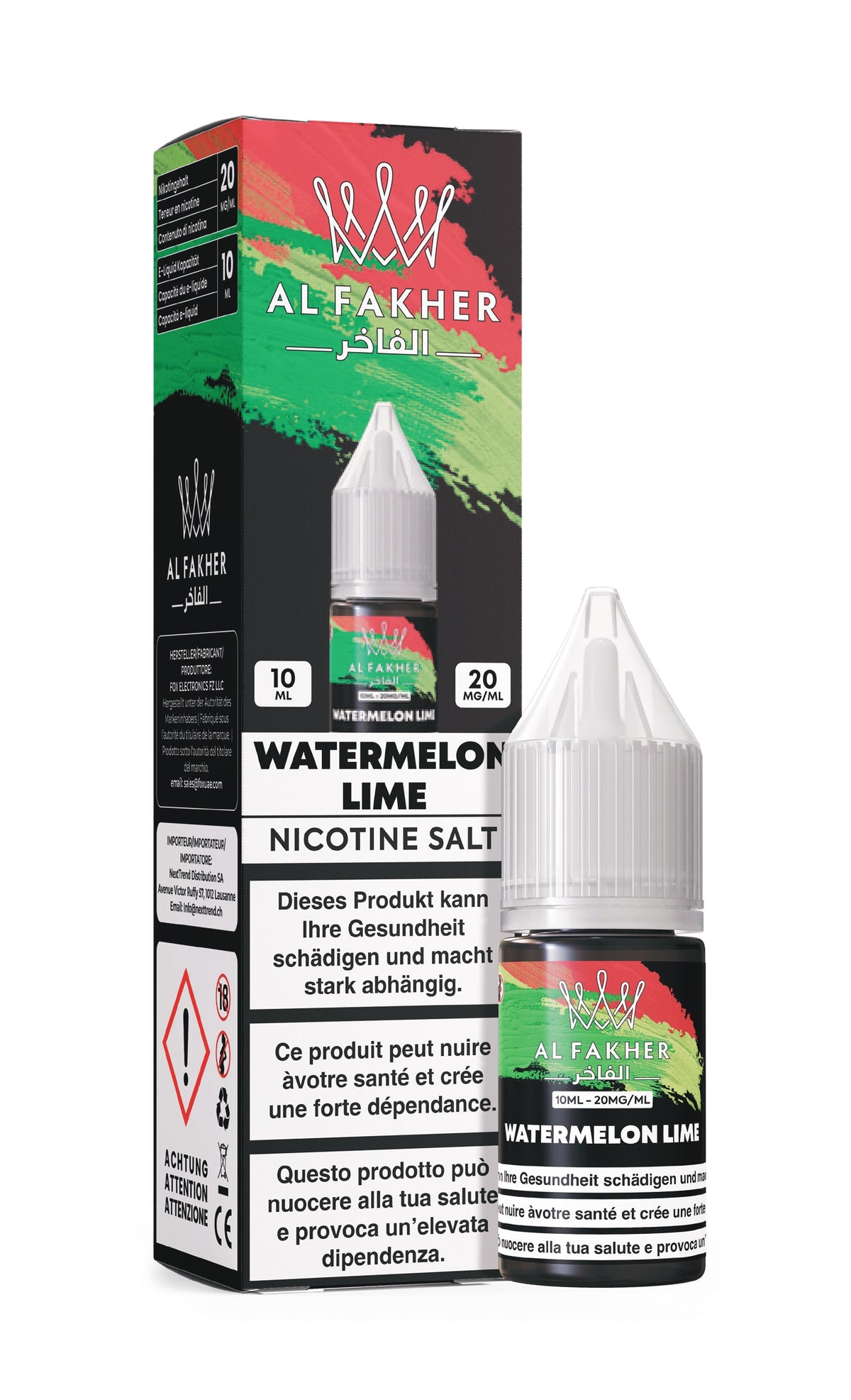 Al Fakher Watermelon Lime - E-liquide aux sels de nicotine - 10 ml - 20 mg/ml