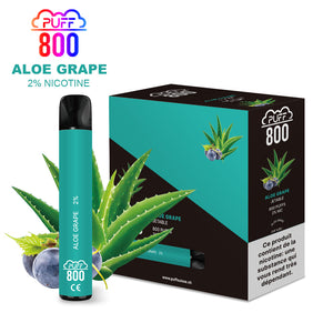 Vape jetable avec nicotine - Puff 800 - Aloe Grape