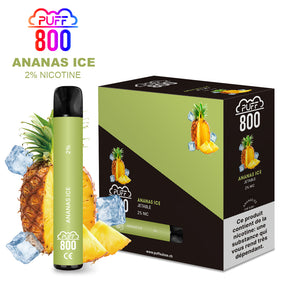Vape jetable avec nicotine - PUFF 800 - Ananas Ice
