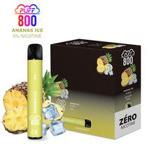 Vape jetable sans nicotine - PUFF 800 - Ananas Ice