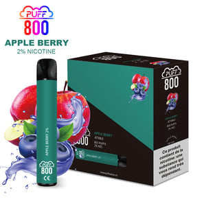 Vape jetable avec nicotine - PUFF 800 - Apple Berry