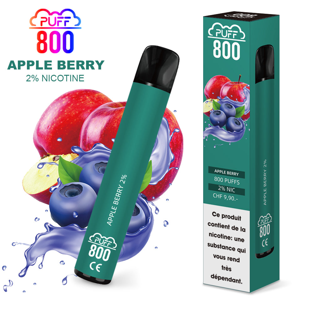 Einweg-Vaporizer mit Nikotin – PUFF 800 – Apple Berry