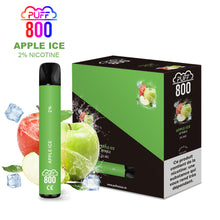 Vape jetable avec nicotine - PUFF 800 - Apple Ice