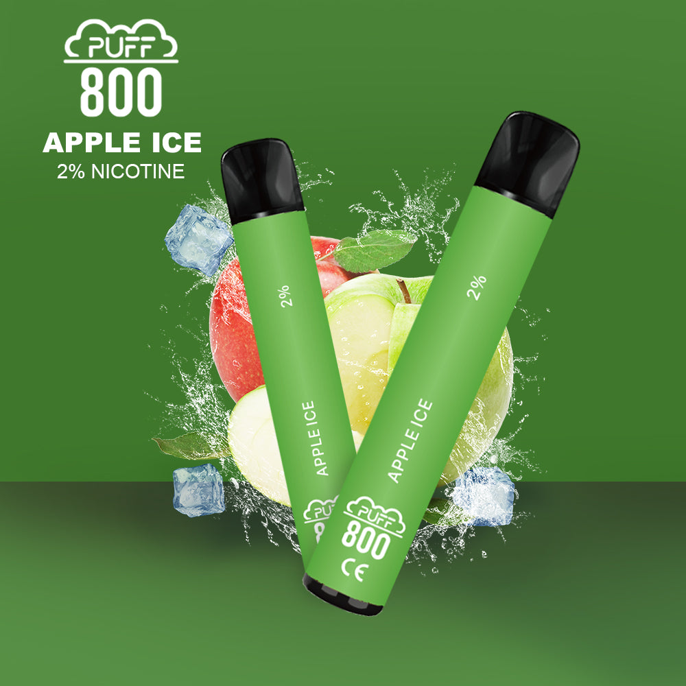 Vape jetable avec nicotine - PUFF 800 - Apple Ice Vape jetable avec nicotine - PUFF 800 - Apple Ice
