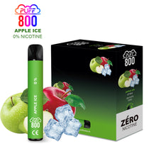 Vape jetable sans nicotine - PUFF 800 - Apple Ice