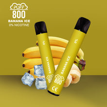 Vape jetable sans nicotine - Puff 800 - Banana Ice