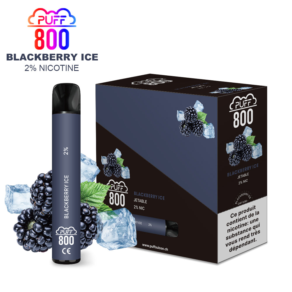 Vape jetable avec nicotine - Puff 800 - Blackberry Ice | puff 800 2%,puff8002%