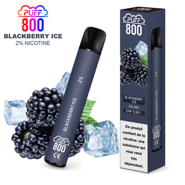 Vape jetable avec nicotine - Puff 800 - Blackberry Ice