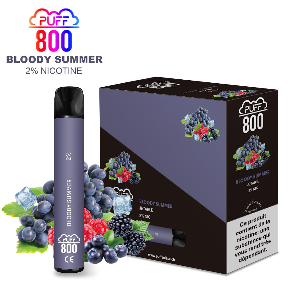 Vape jetable avec nicotine - Puff 800 - Bloody Summer | puff 800 2%,puff8002%