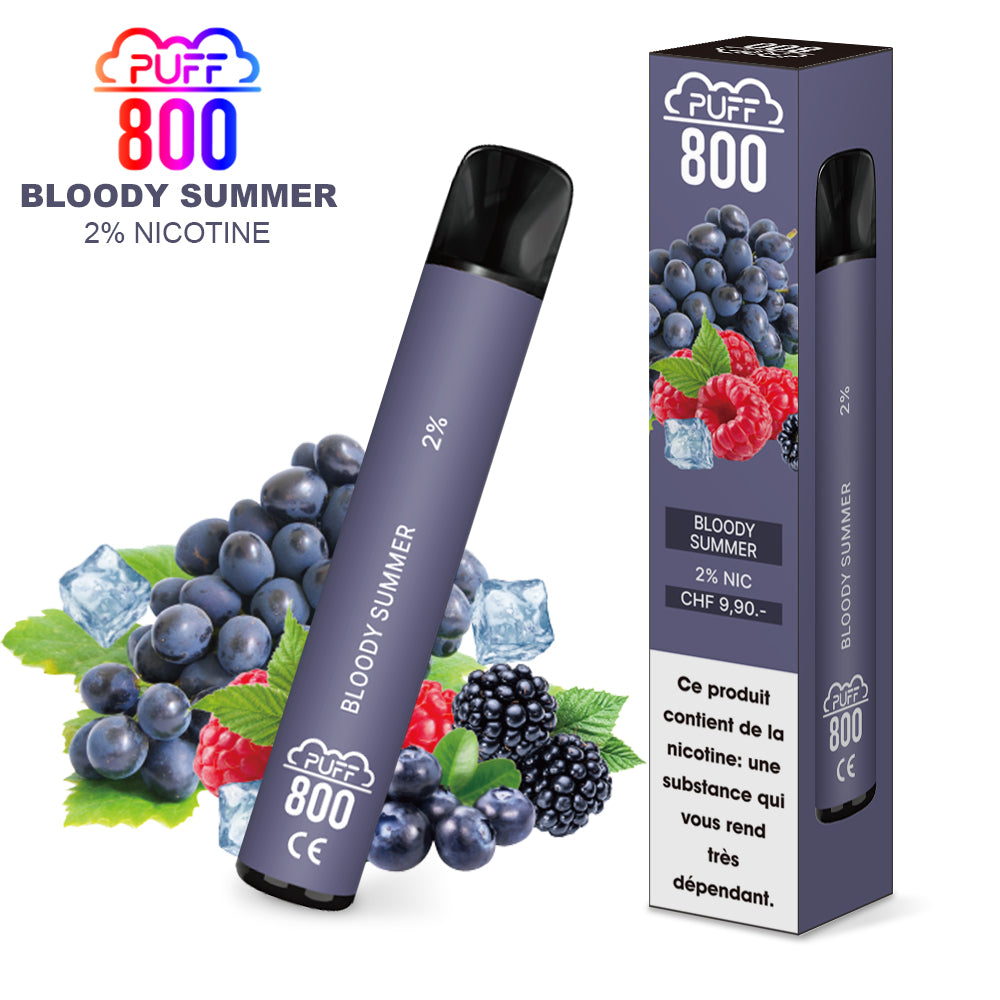 Vape jetable avec nicotine - Puff 800 - Bloody Summer | puff 800 2%,puff8002%