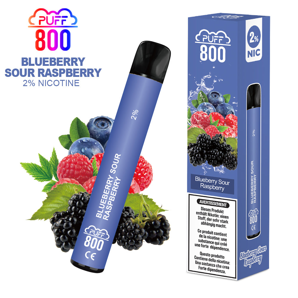 Vape with nicotine - Puff 800 - Blueberry Sour Raspberry | puff 800 2%,puff8002% | CHF 5.90 |Puff Suisse SA Vape with nicotine - Puff 800 - Blueberry Sour Raspberry | puff 800 2%,puff8002% | CHF 5.90 |Puff Suisse SA