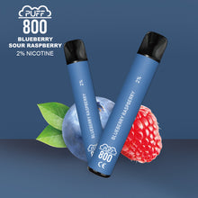Vape avec nicotine - Puff 800 - Blueberry Sour Raspberry