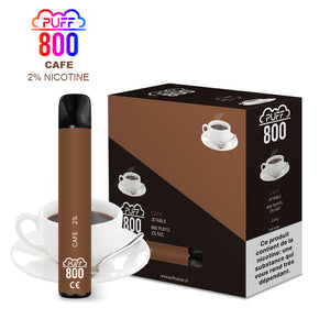 Vape avec nicotine à la saveur café - Puff 800