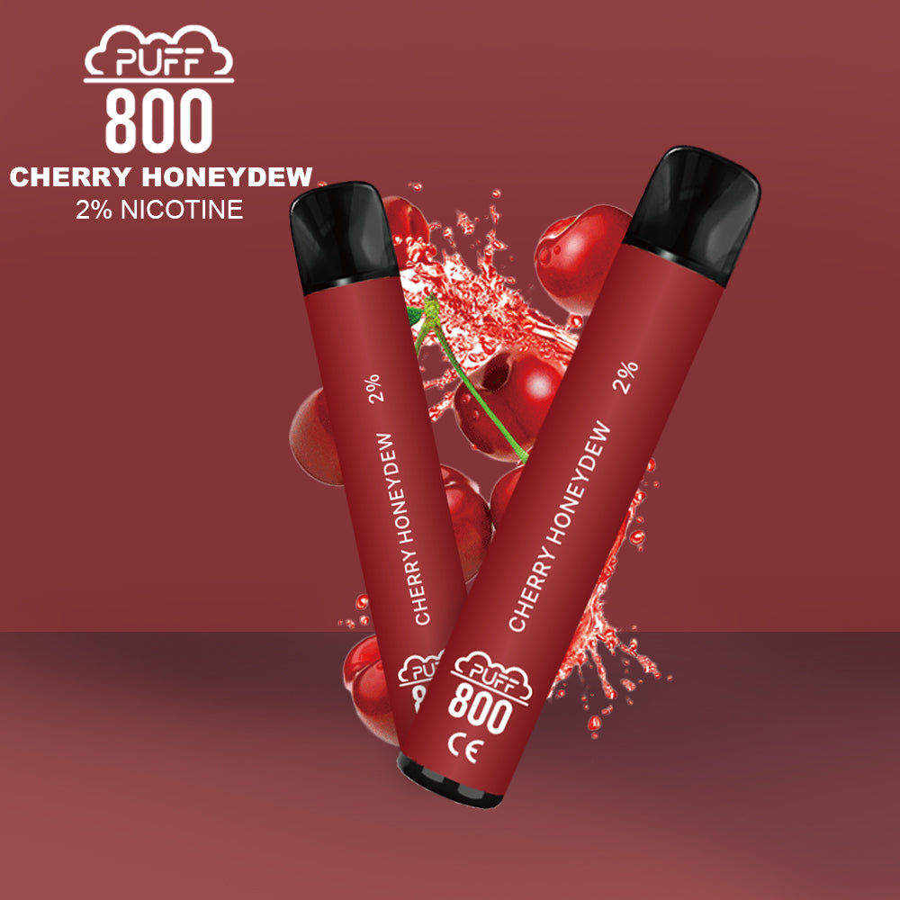 Vape jetable avec nicotine à la saveur Cherry Honedew - Puff 800 | puff 800 2%,puff8002%