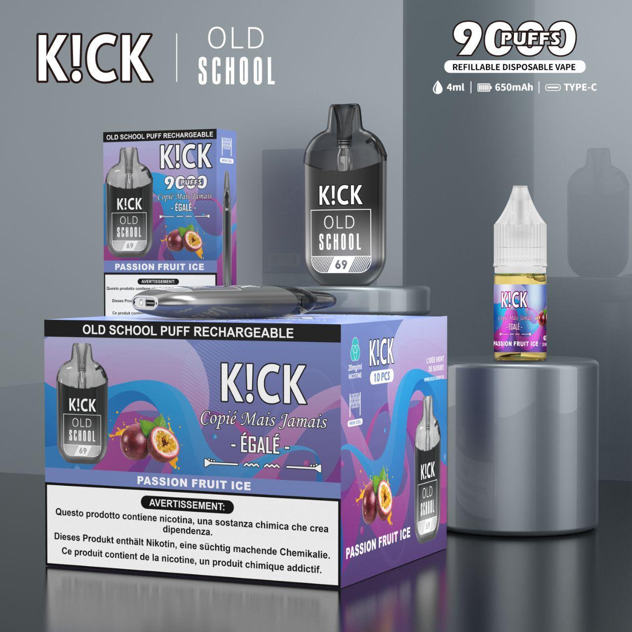 Passion Fruit Ice - Puff KIK - Rechargeable avec Pod 10 ml – 4000 Puffs 2%