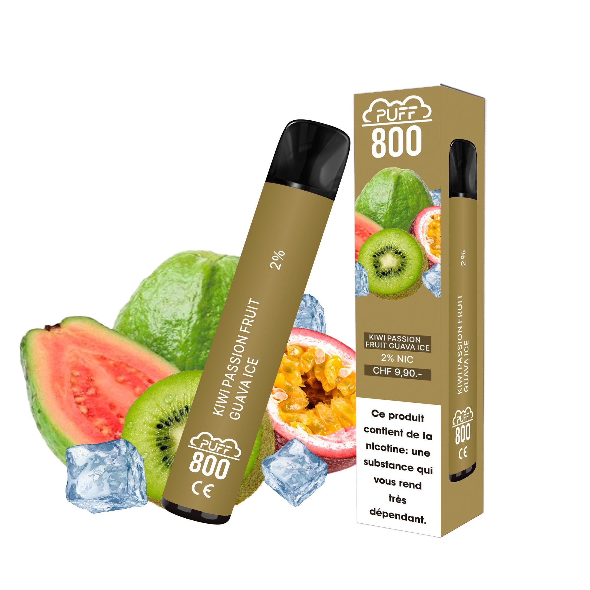 KIWI PASSION FRUIT GUAVA ICE - Puff 800 2% | puff 800 2%,puff 800 2% nicotine,puff8002%